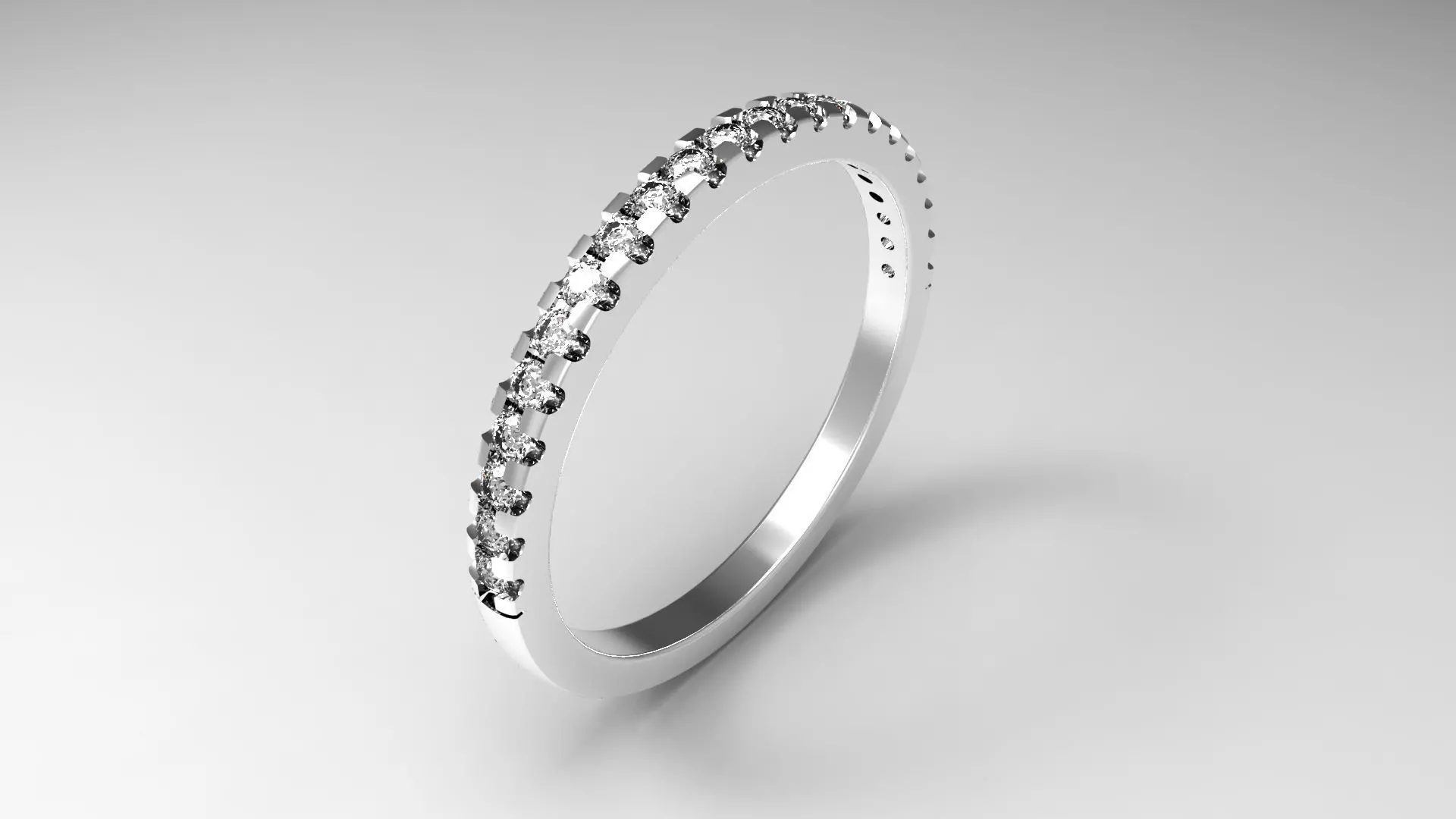 ring pave setting half Free 3D print model_0