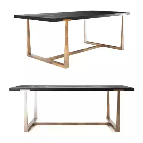 T-BRACE RECTANGULAR EXTENSION DINING TABLE RH