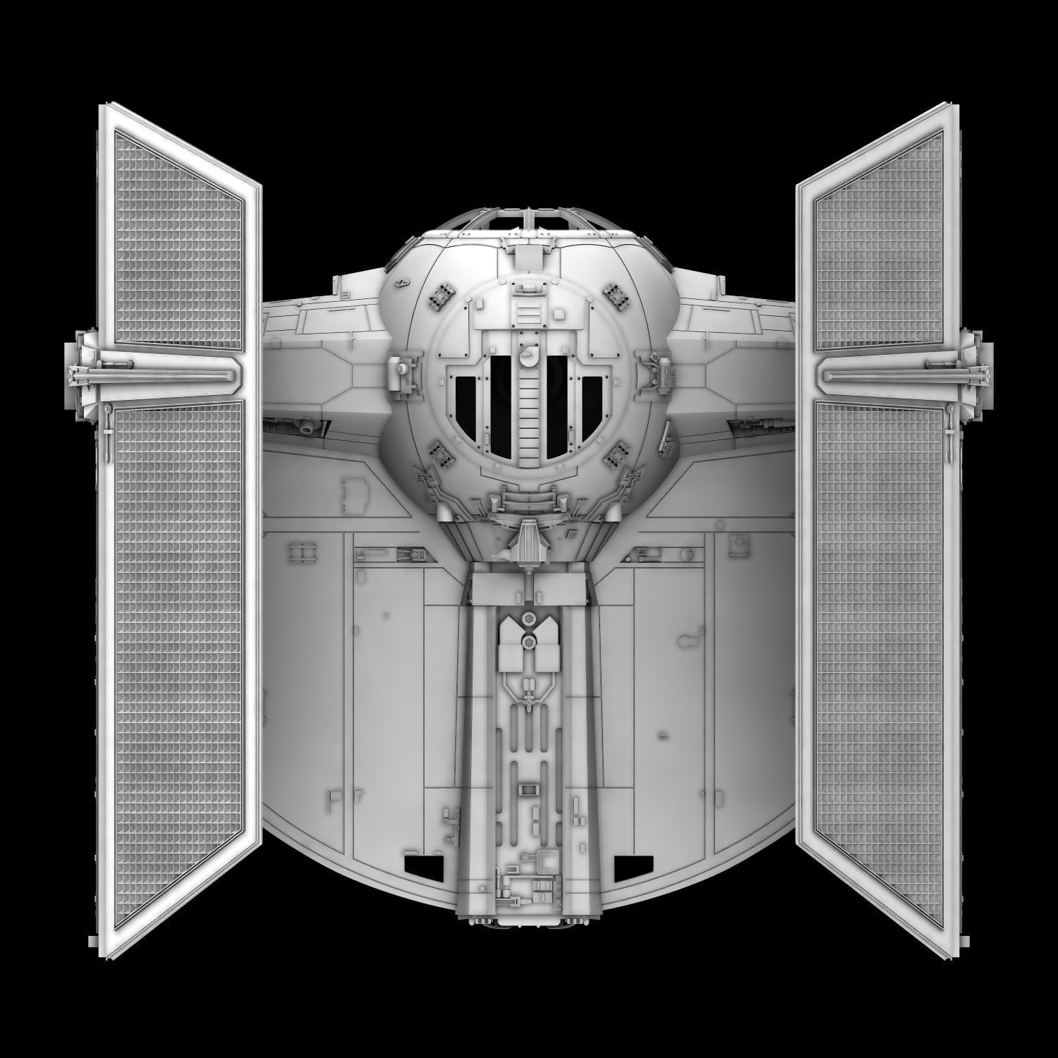 Star Ware A New Hope Tie X1 Advance Darth Vader   3D print model_5