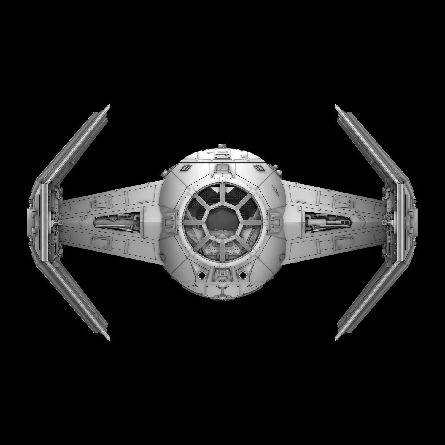 Star Ware A New Hope Tie X1 Advance Darth Vader   3D print model_0