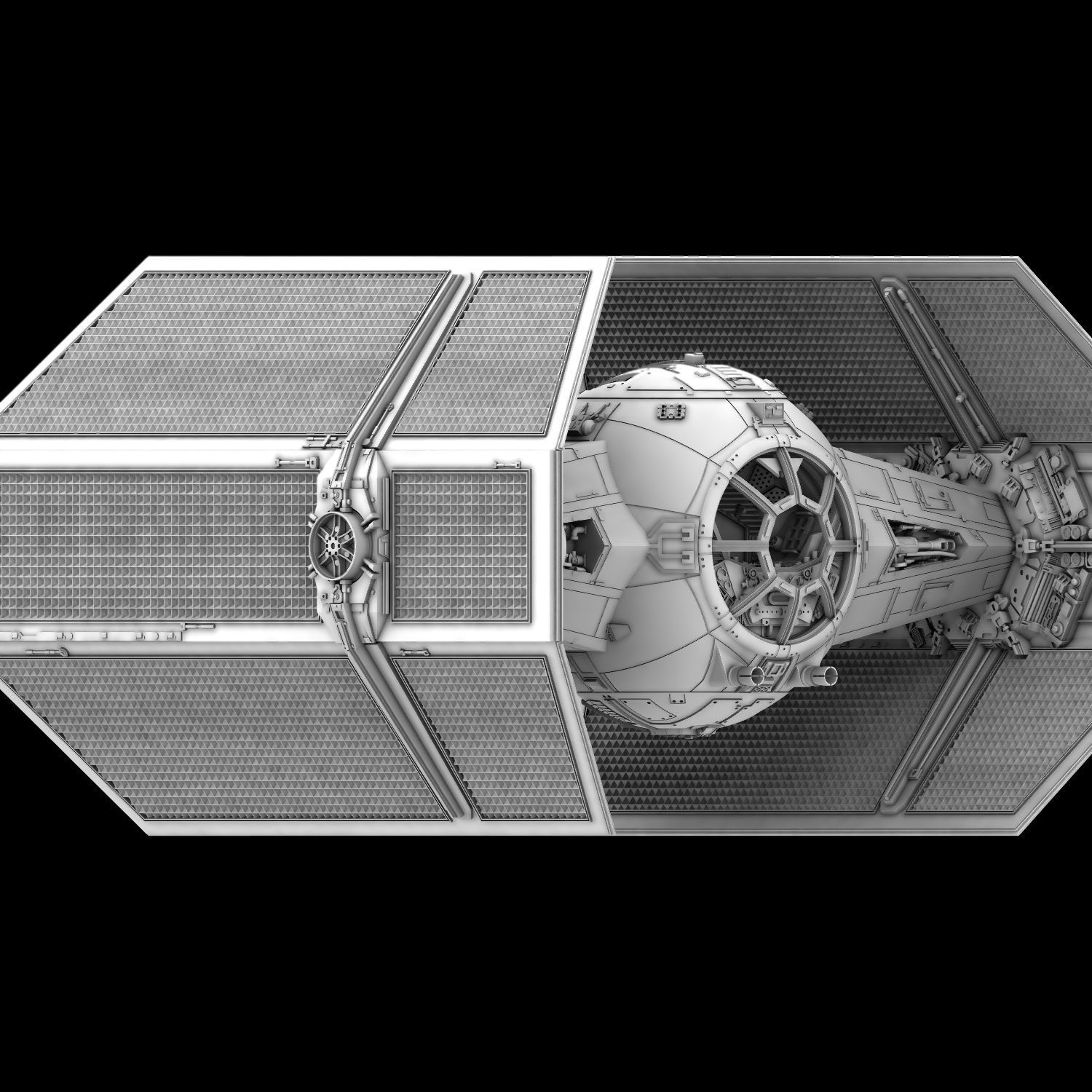 Star Ware A New Hope Tie X1 Advance Darth Vader   3D print model_3