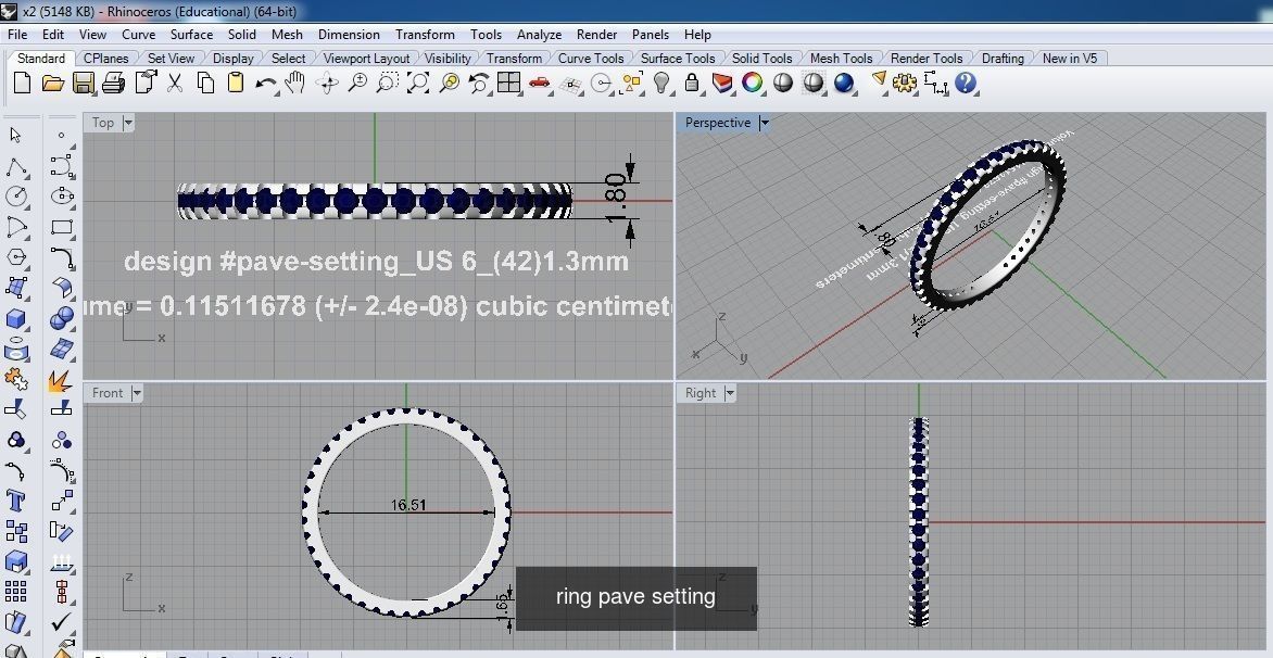 ring pave setting set 3D Model Collection_1