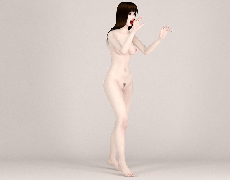 Akari vampire pose 01 3D model_8
