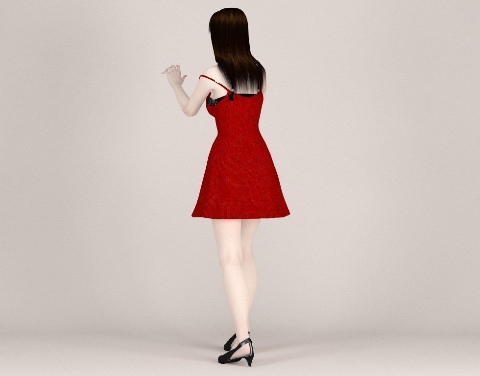 Akari vampire pose 01 3D model_9