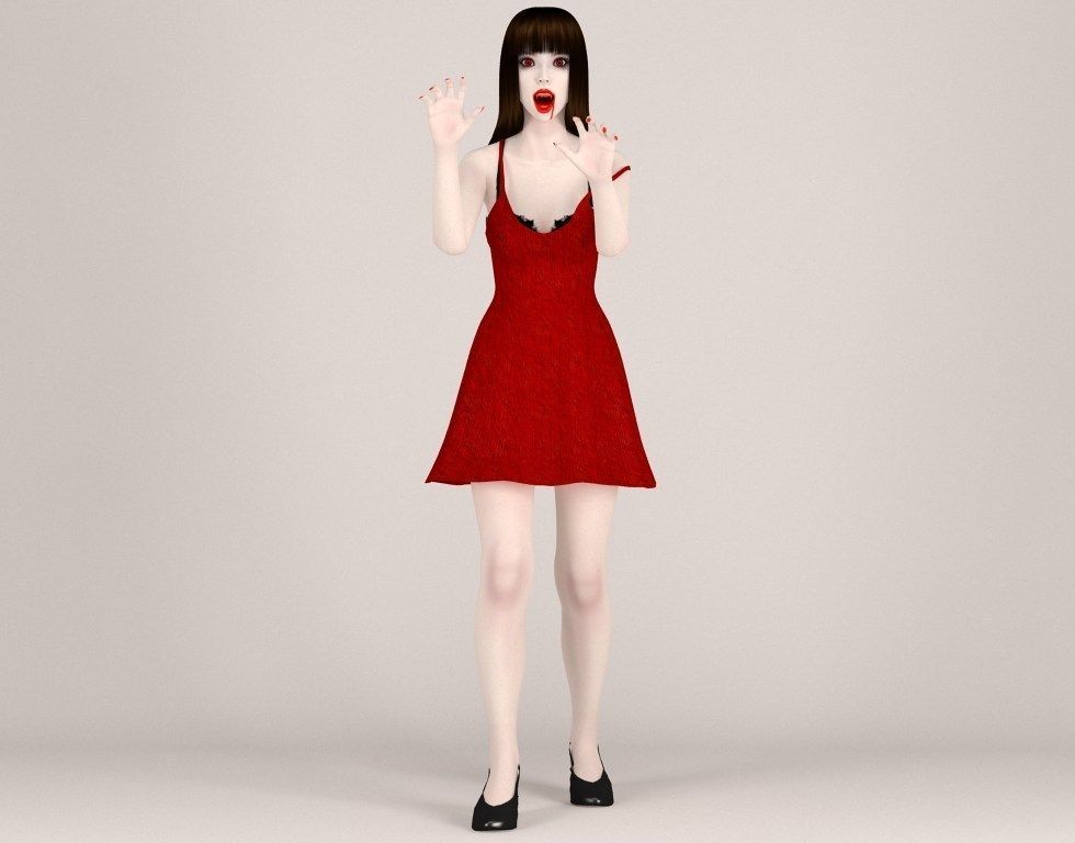 Akari vampire pose 01 3D model_3