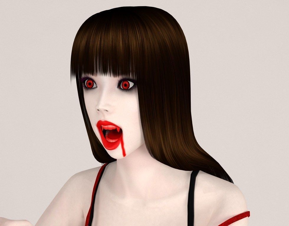 Akari vampire pose 01 3D model_1