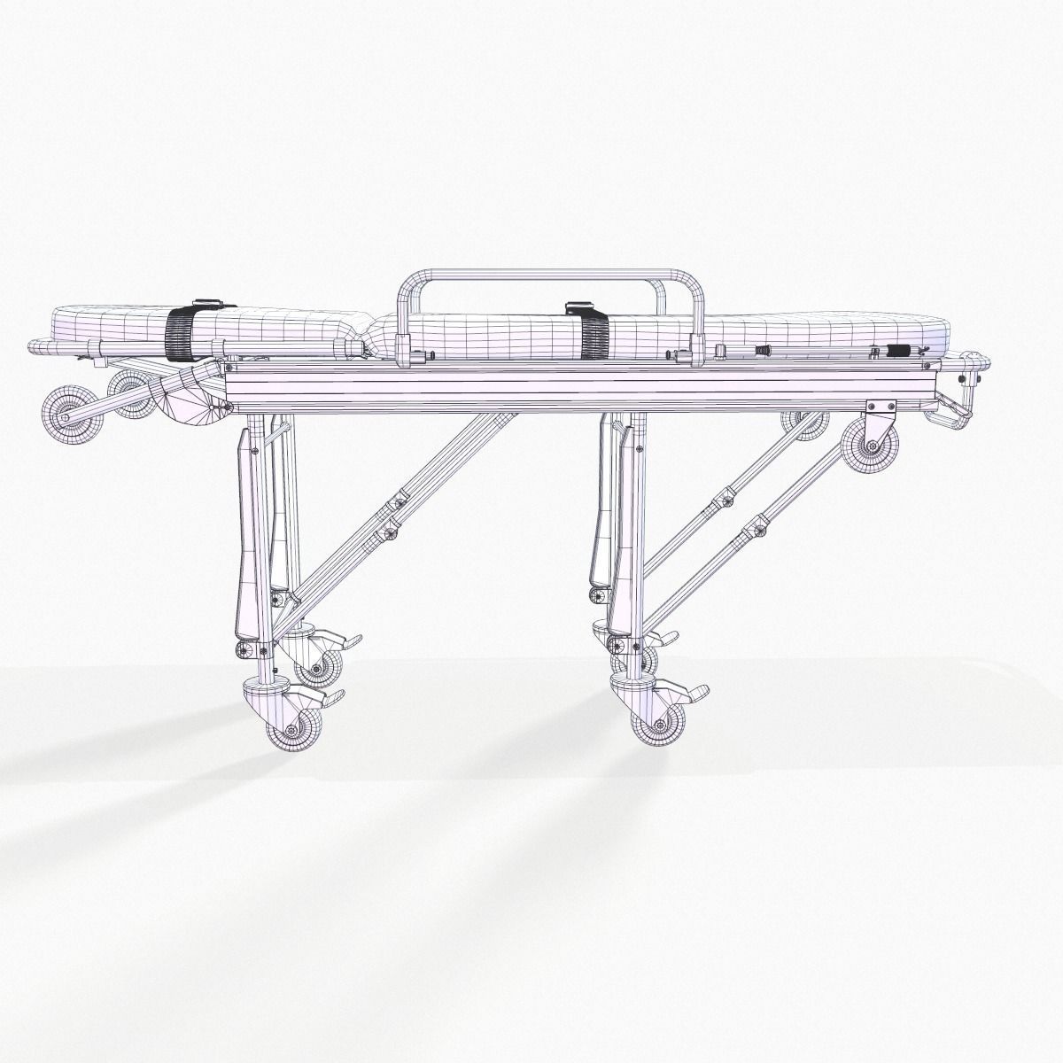 Ambulance Stretcher Trolley 3D model_9