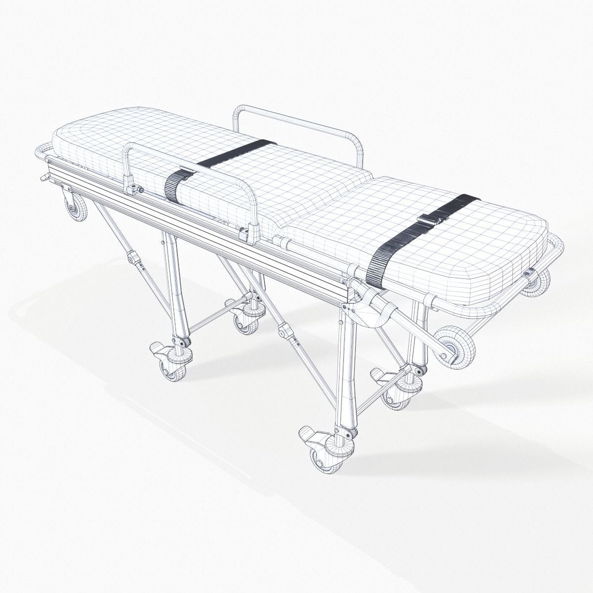 Ambulance Stretcher Trolley 3D model_10