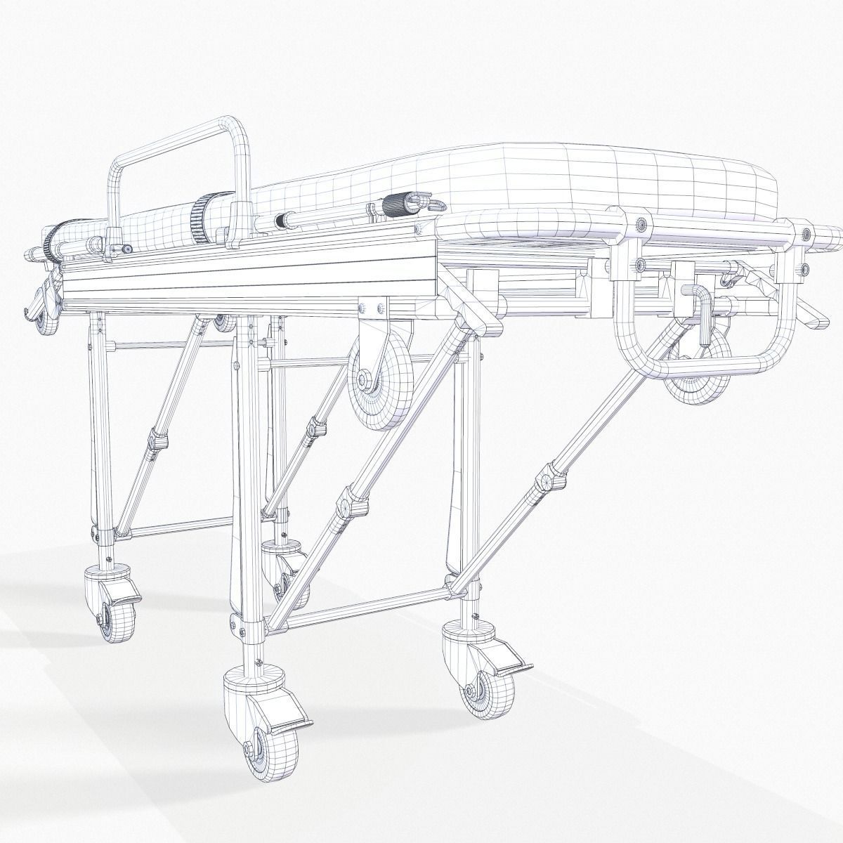 Ambulance Stretcher Trolley 3D model_8