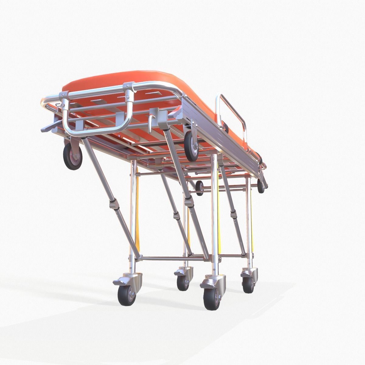 Ambulance Stretcher Trolley 3D model_4