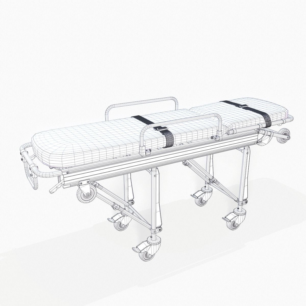Ambulance Stretcher Trolley 3D model_7