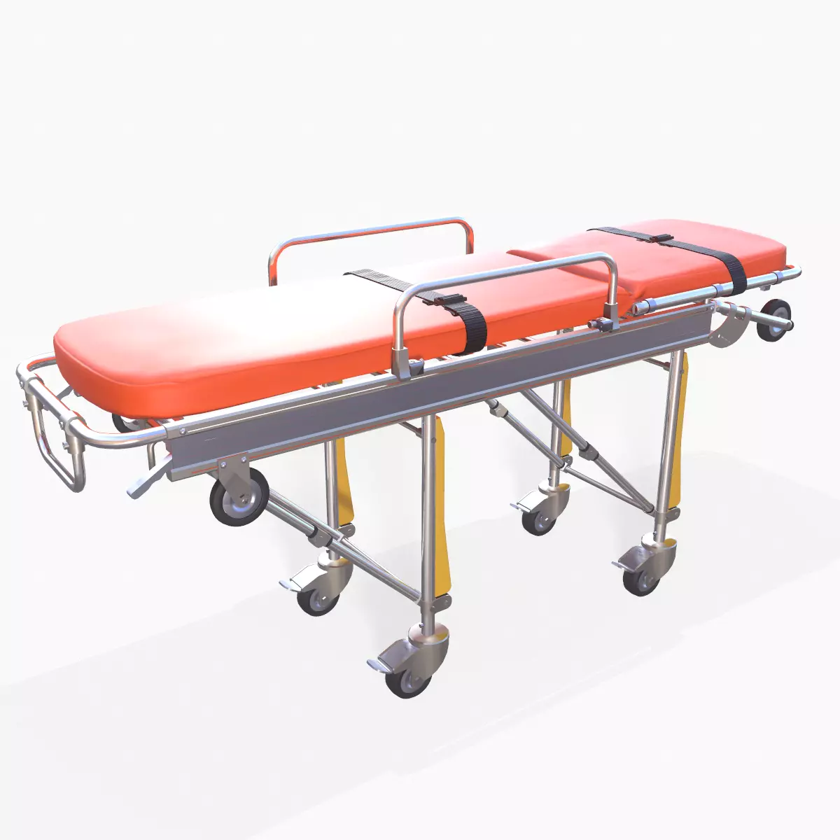 Ambulance Stretcher Trolley 3D model_0