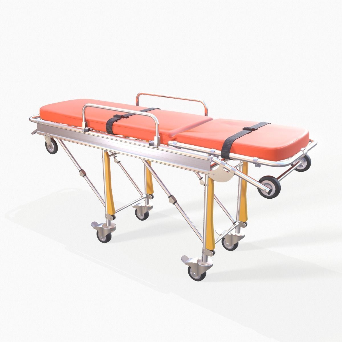 Ambulance Stretcher Trolley 3D model_2
