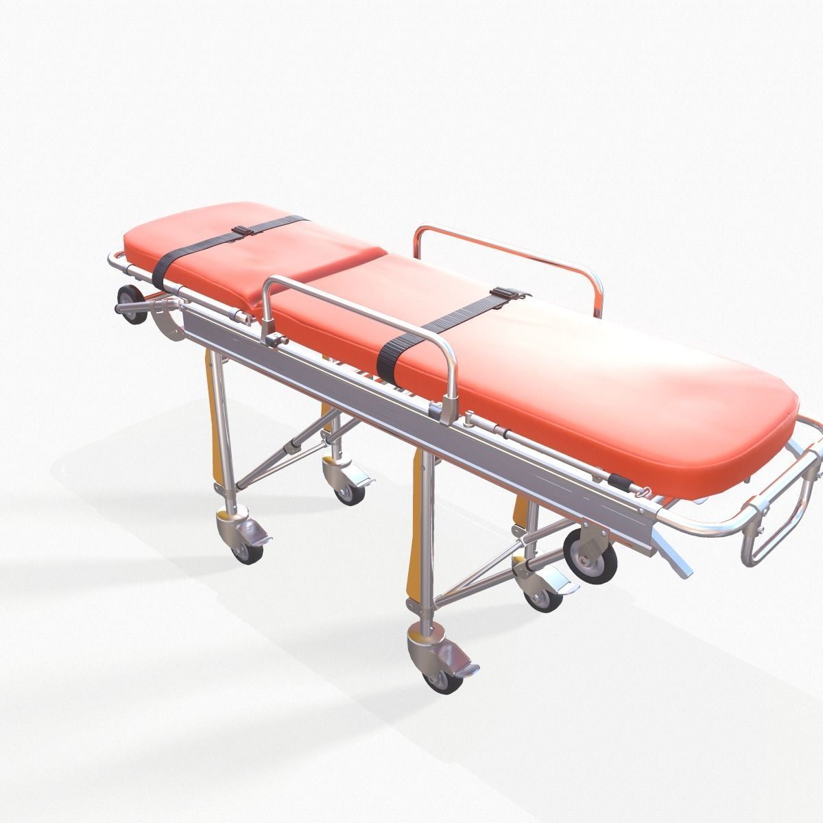 Ambulance Stretcher Trolley 3D model_1