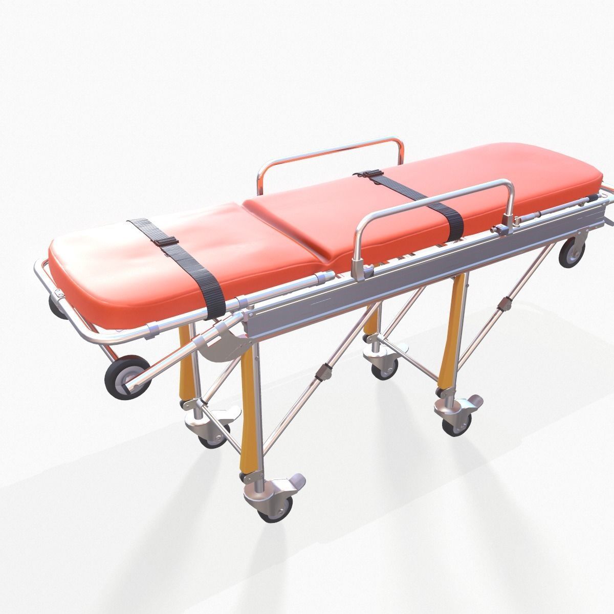 Ambulance Stretcher Trolley 3D model_6