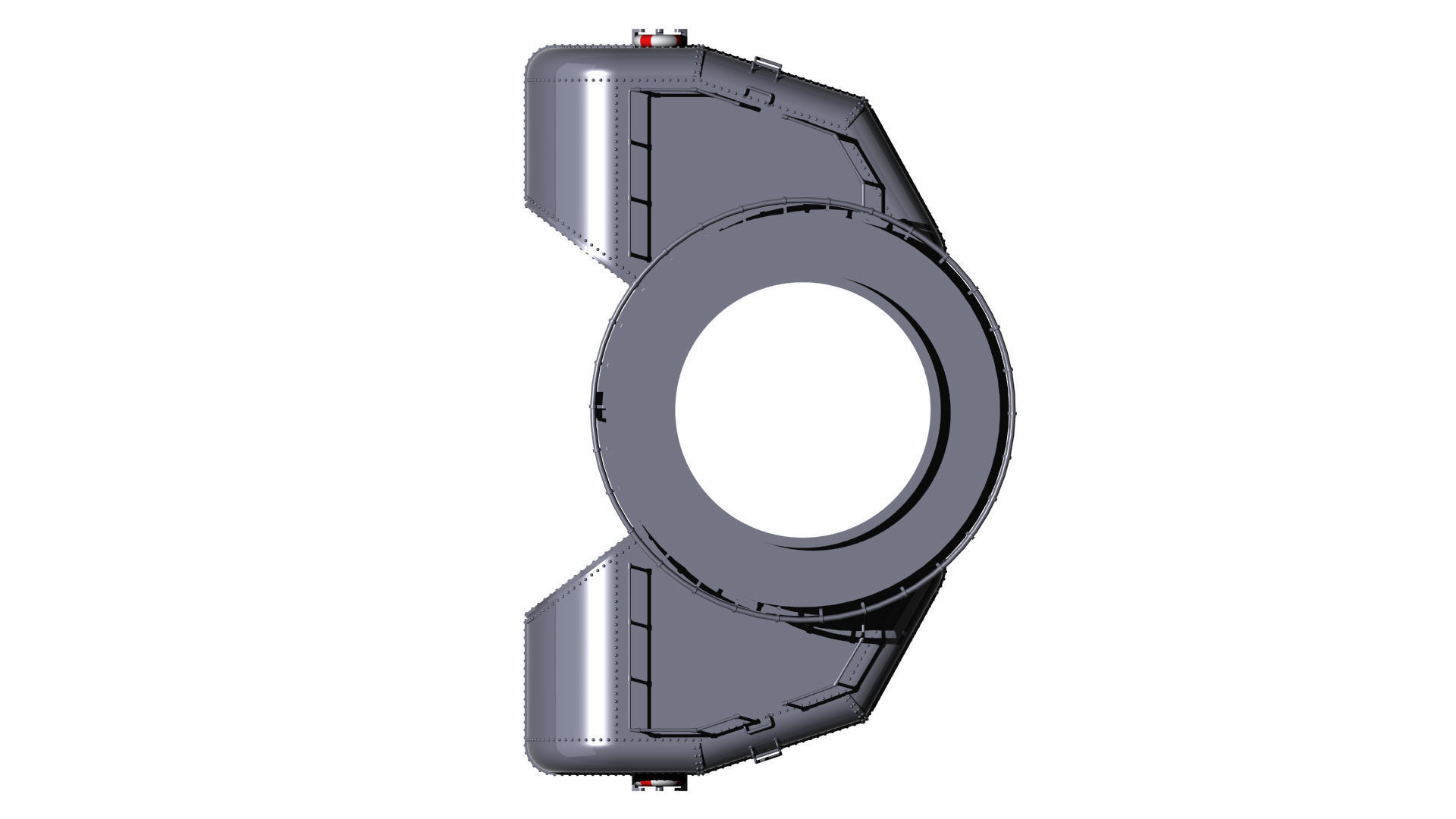 Rear barbette gun turret scale 1-200 3D print model 3D print model_4