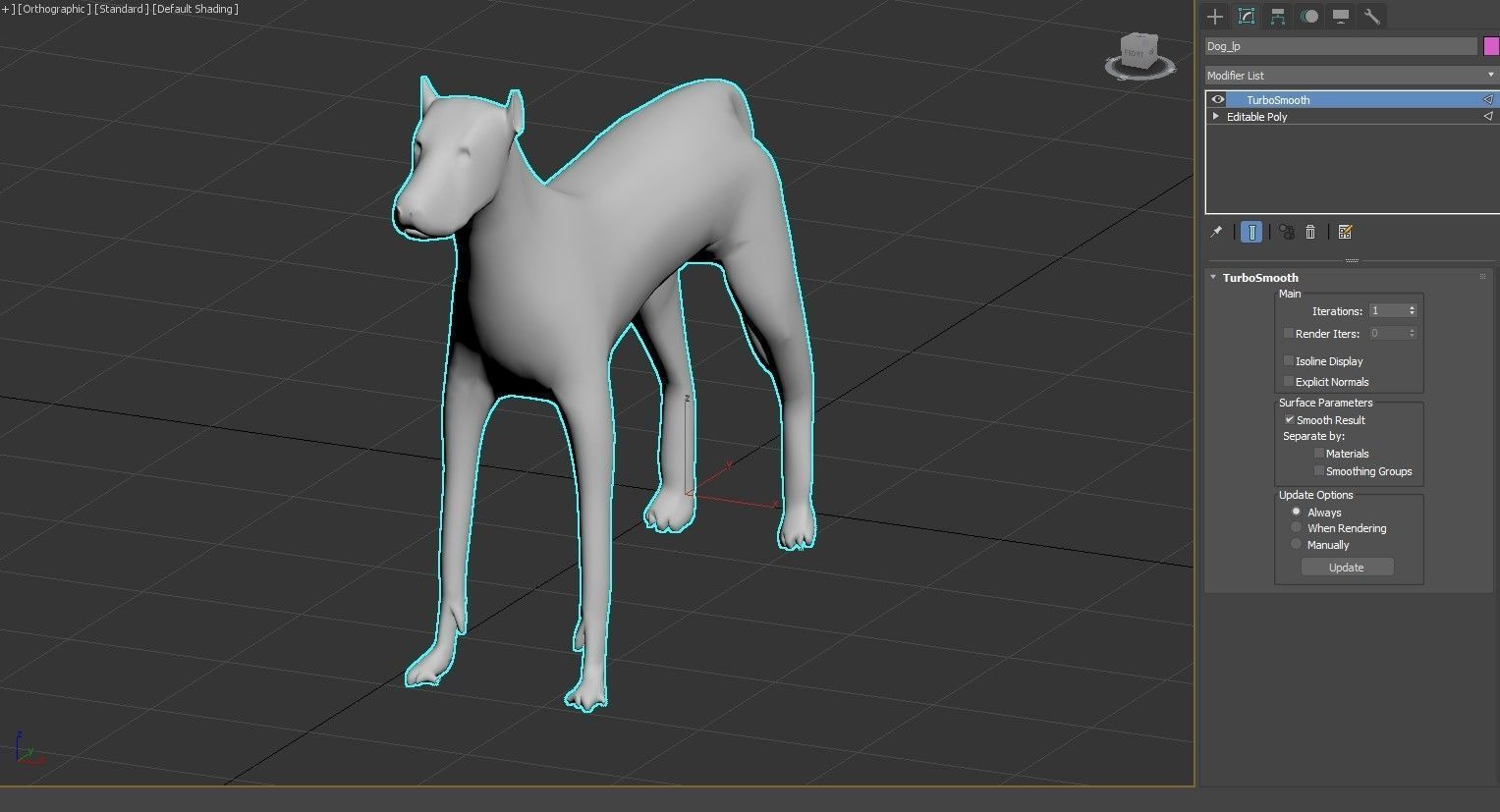 Low poly dog Low-poly 3D model_3