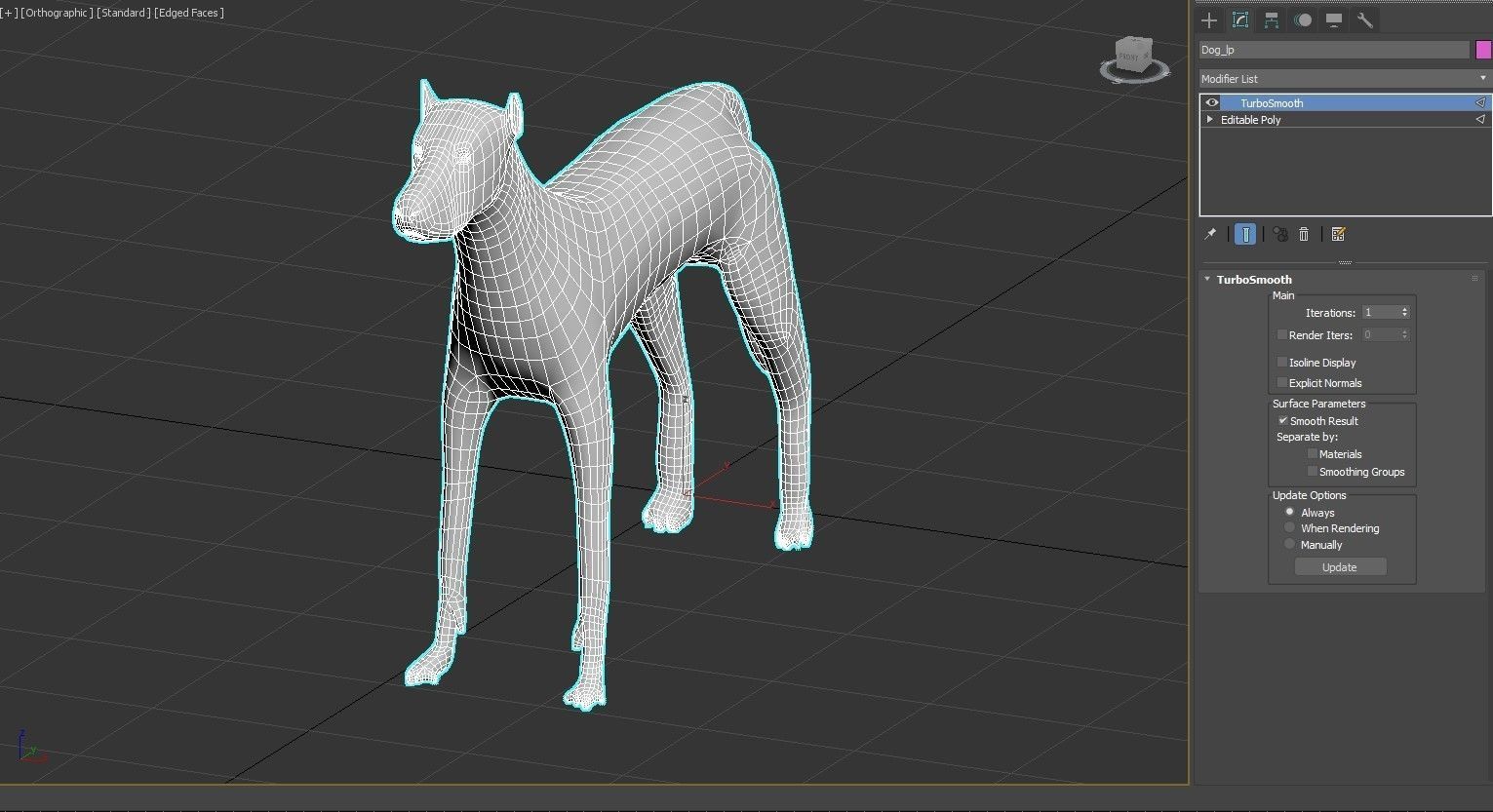 Low poly dog Low-poly 3D model_4
