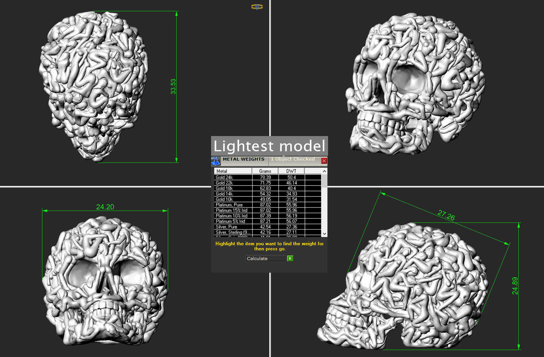 Skull Head Women Bodies 3D print model_12