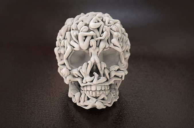 Skull Head Women Bodies 3D print model