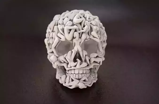 Skull Head Women Bodies 3D print model