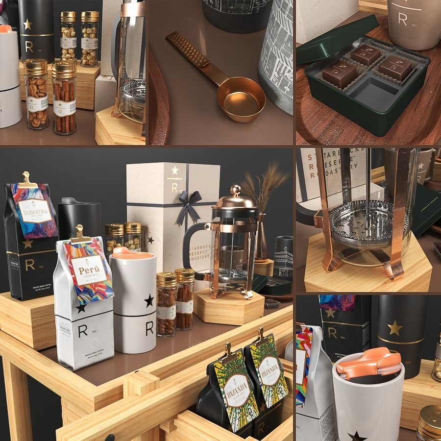 Starbucks Reserve Roastery Set1 3D model_1