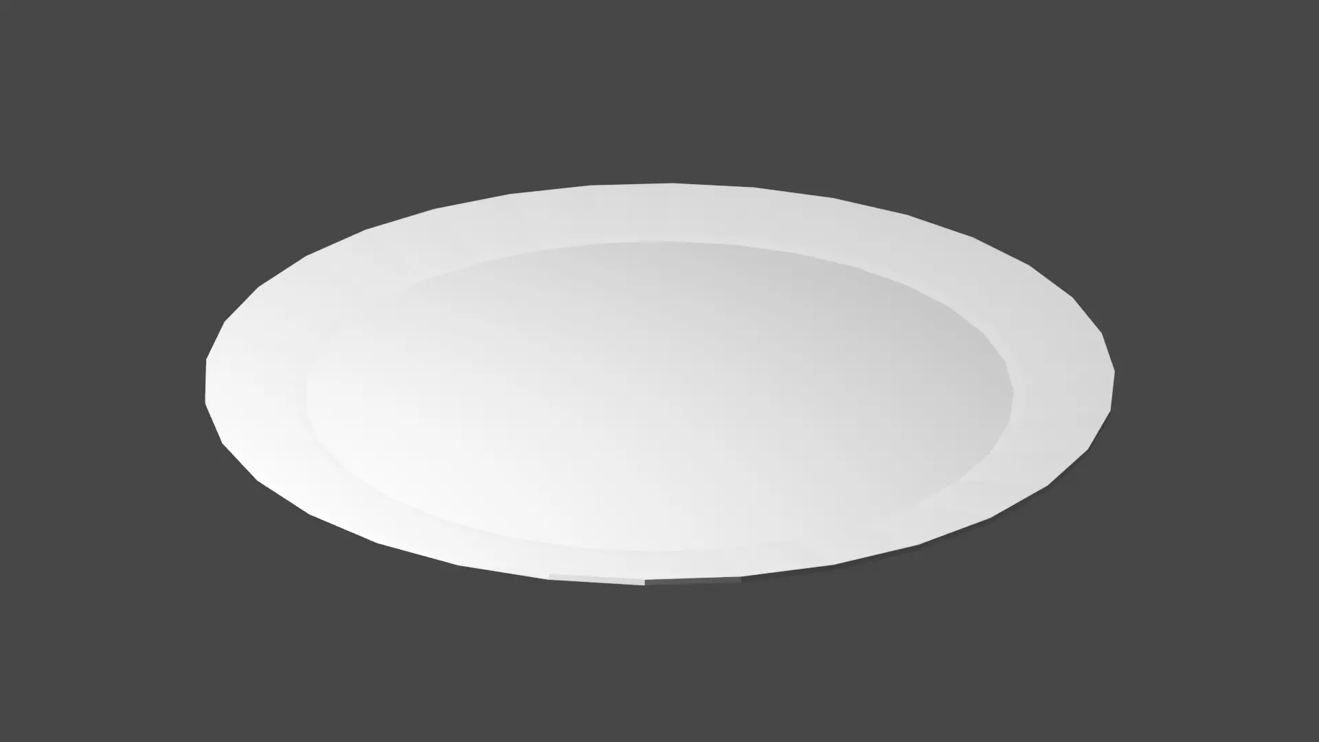Plate round bathroom mirror Low-poly 3D model_0