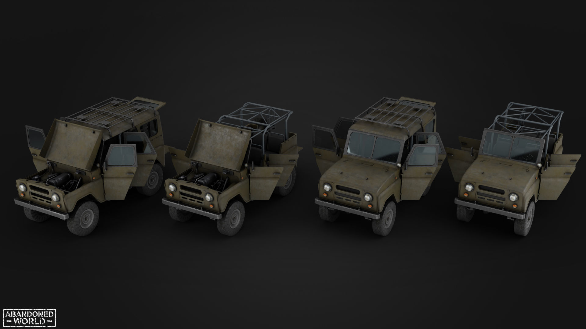 Modular Off-Road Vehicle Low-poly 3D model_6