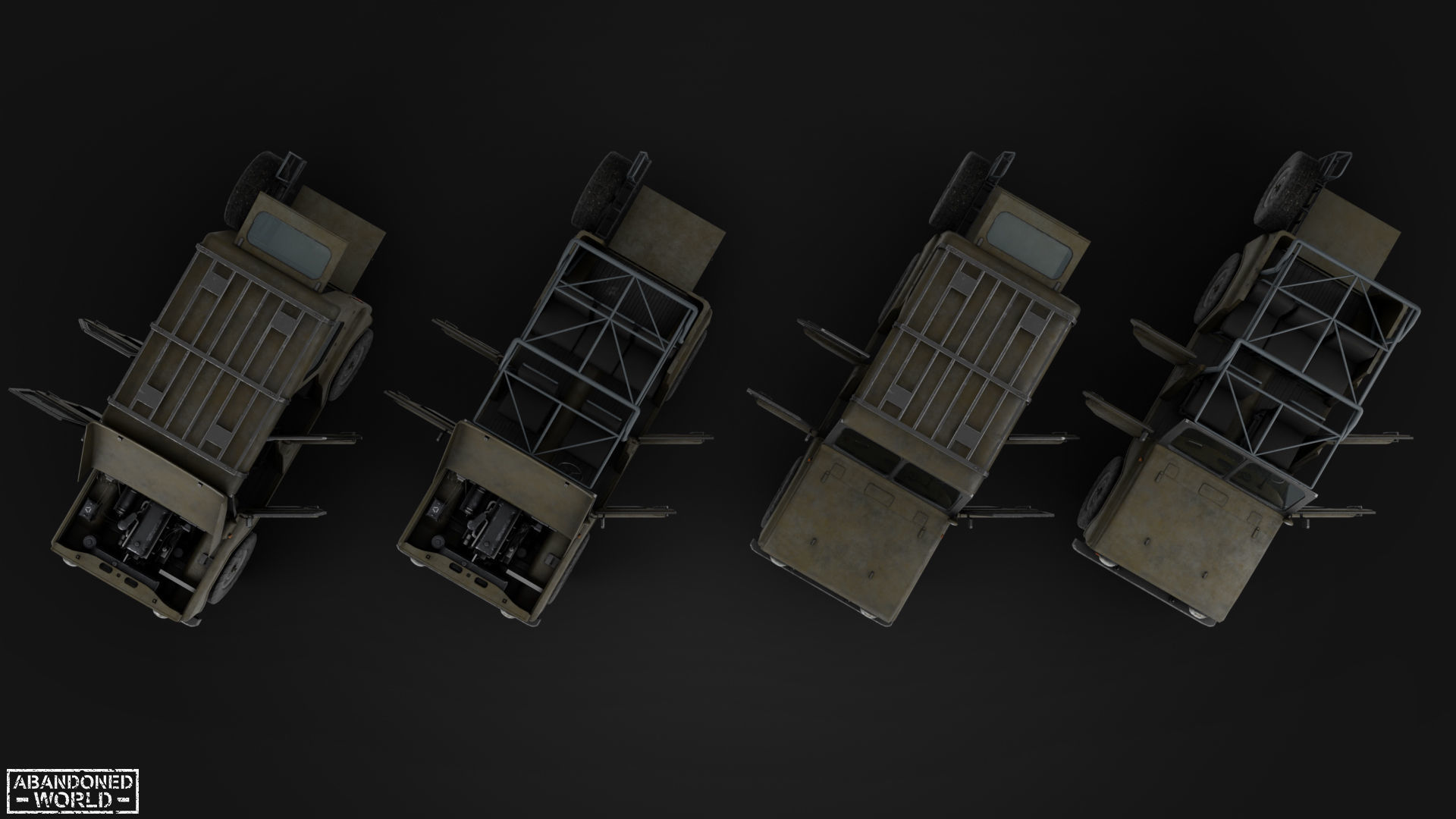 Modular Off-Road Vehicle Low-poly 3D model_9
