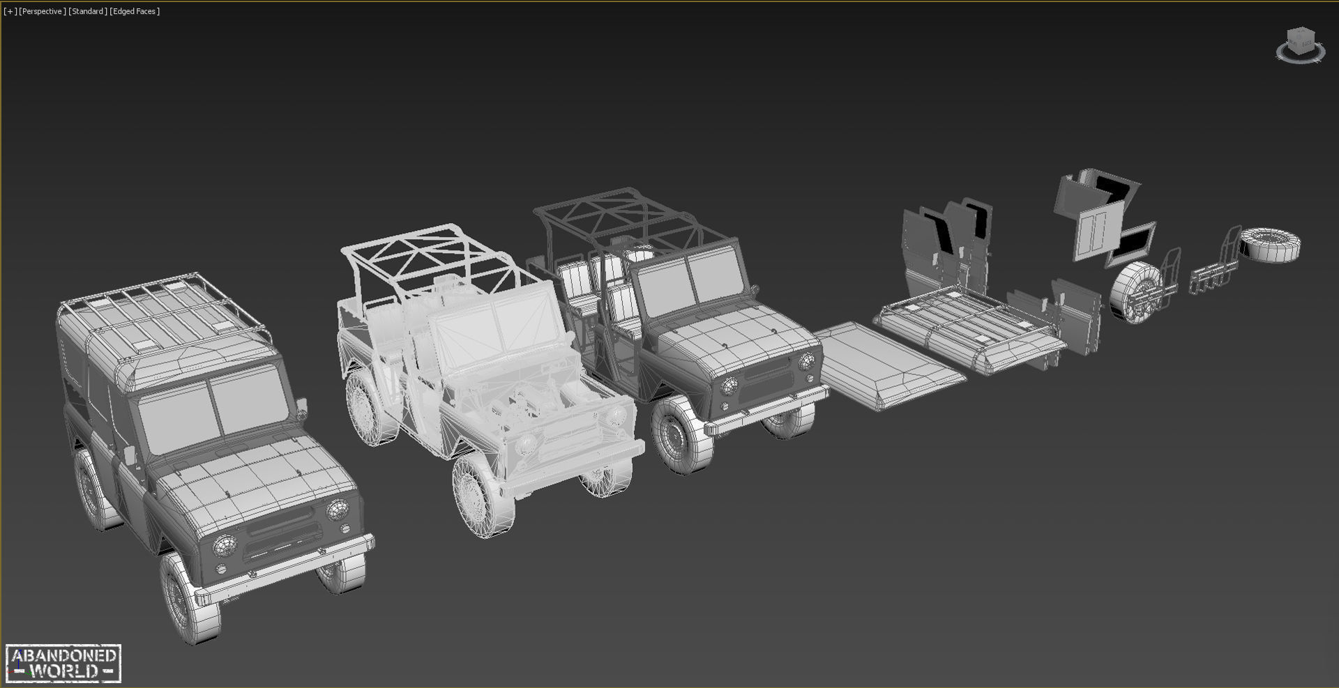 Modular Off-Road Vehicle Low-poly 3D model_41