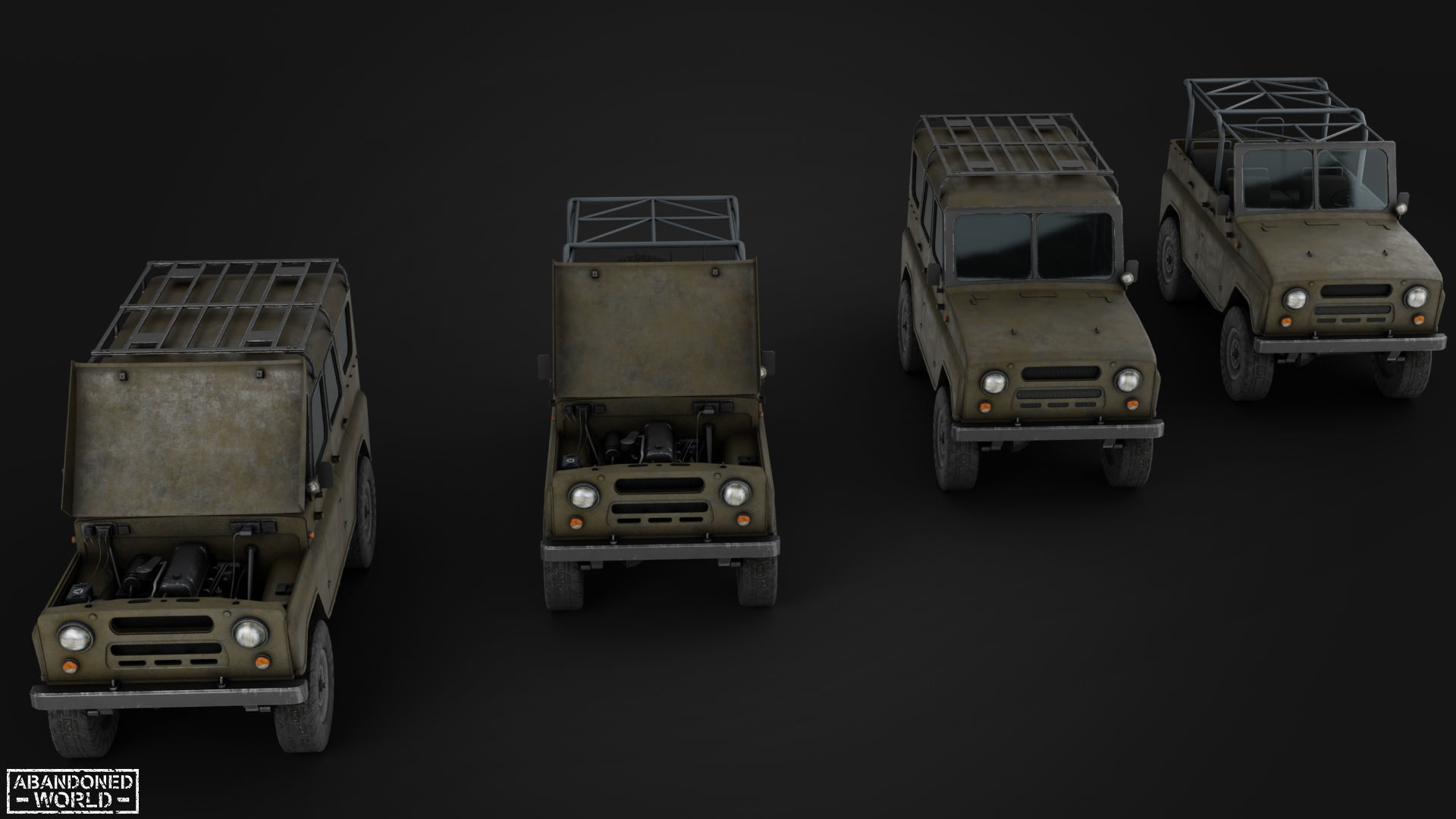 Modular Off-Road Vehicle Low-poly 3D model_3