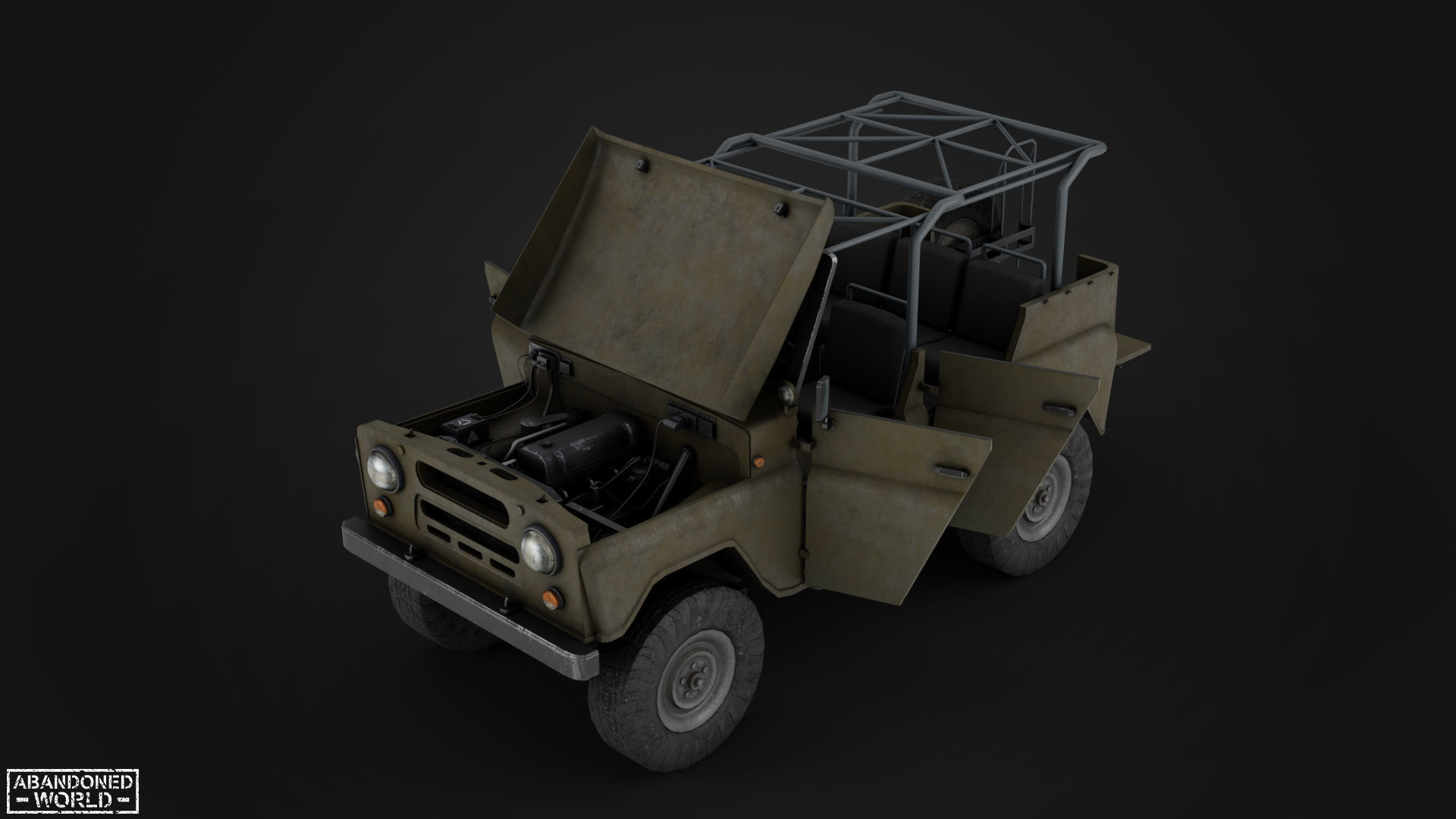 Modular Off-Road Vehicle Low-poly 3D model_24