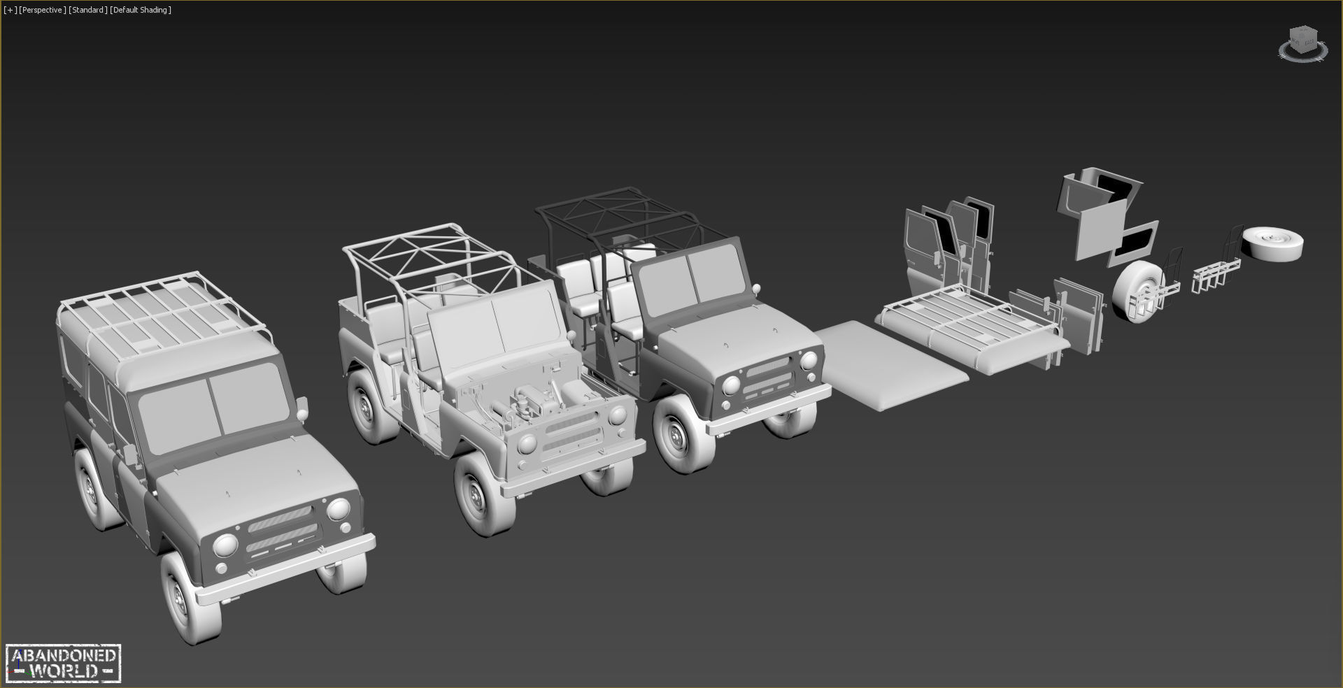 Modular Off-Road Vehicle Low-poly 3D model_40