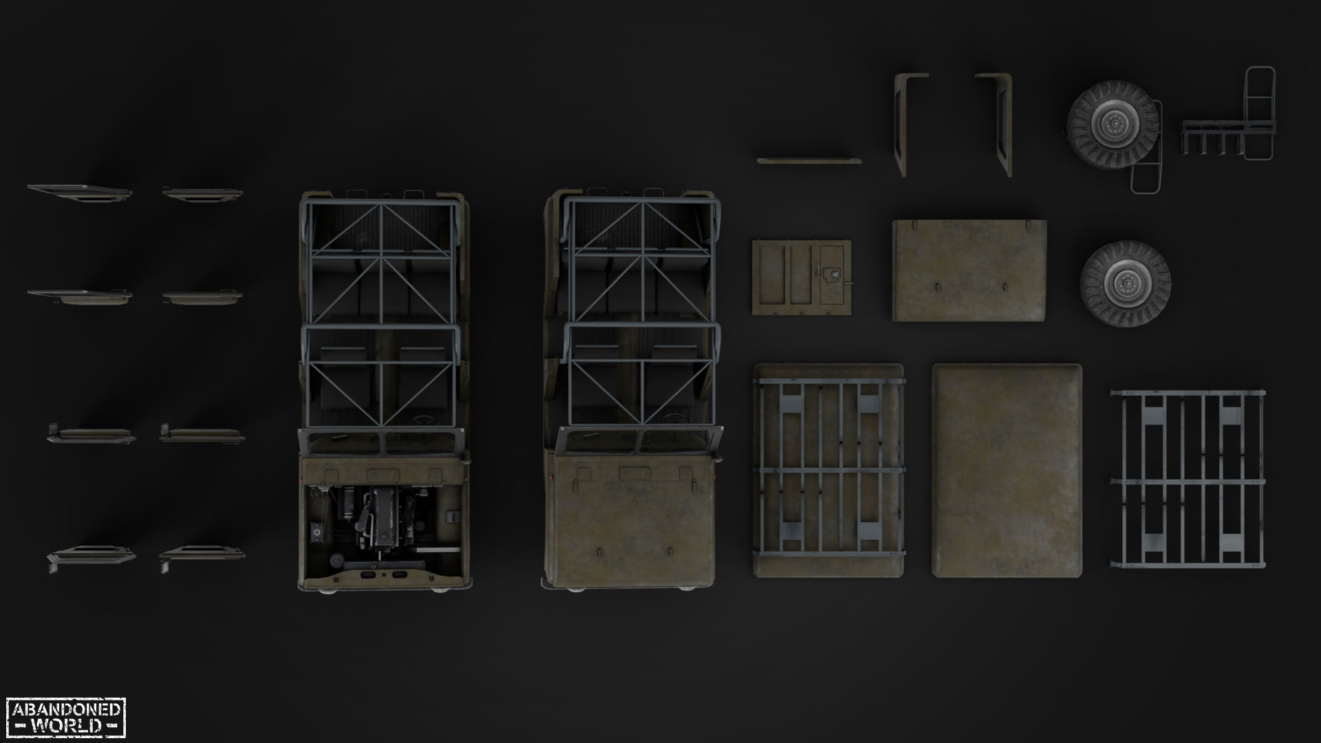 Modular Off-Road Vehicle Low-poly 3D model_13