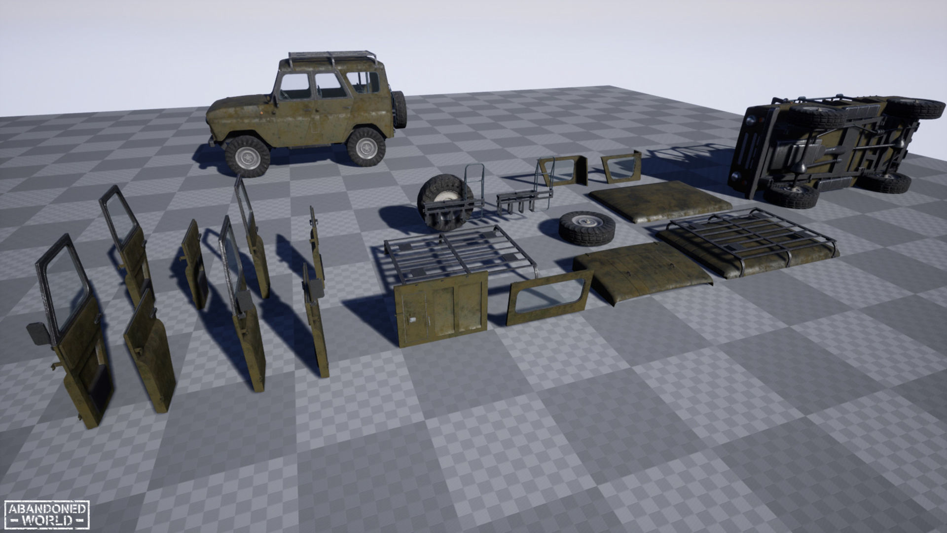 Modular Off-Road Vehicle Low-poly 3D model_35