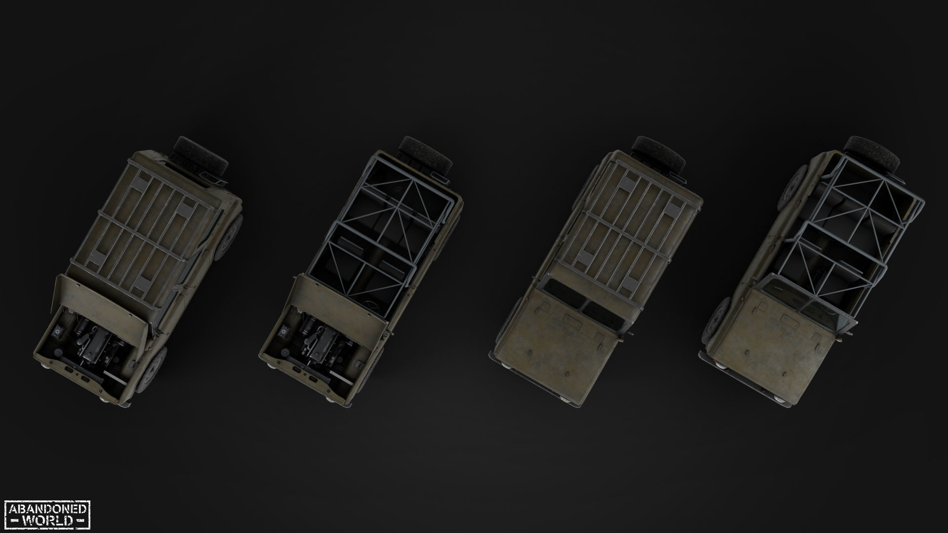 Modular Off-Road Vehicle Low-poly 3D model_5