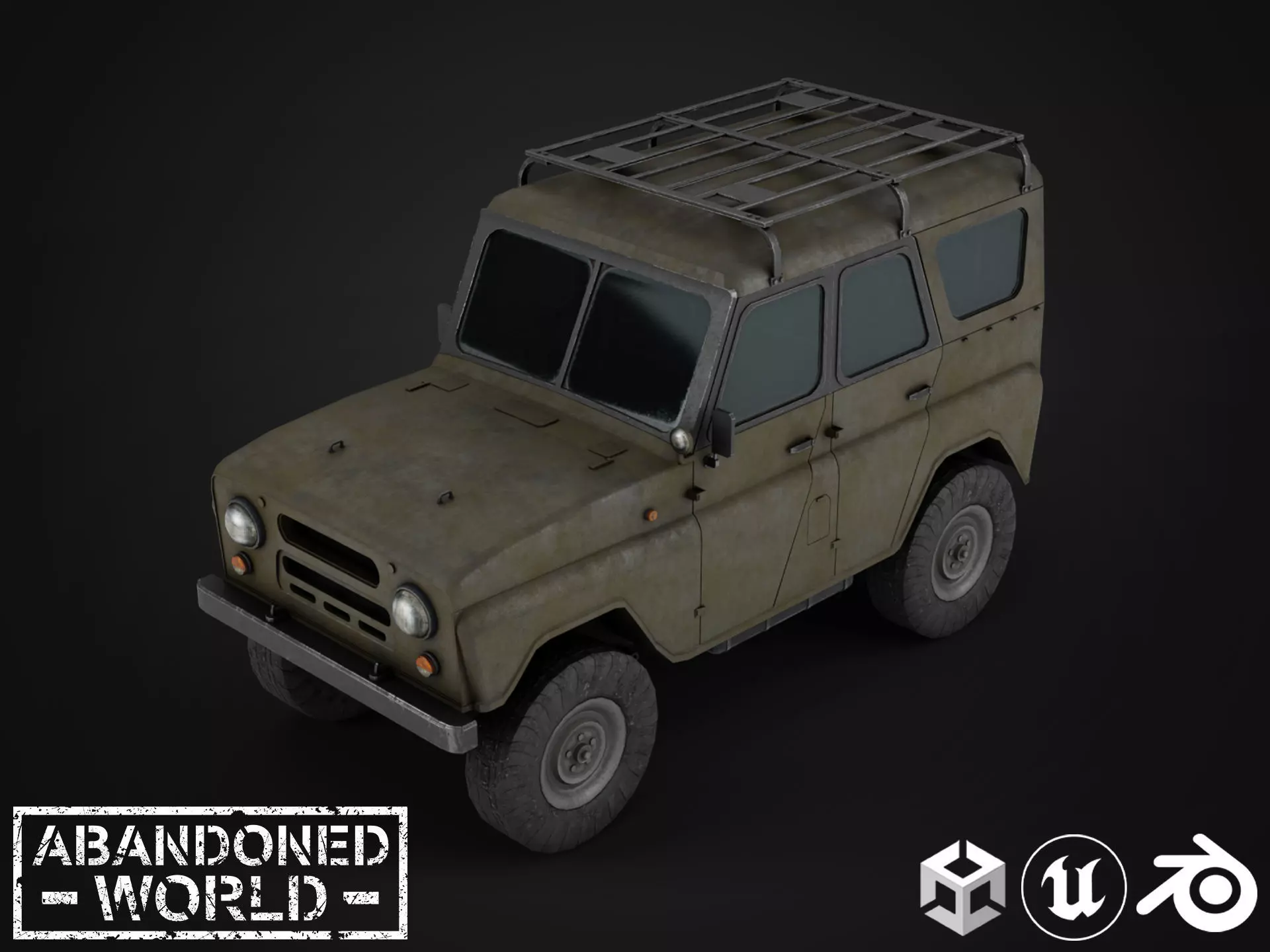 Modular Off-Road Vehicle Low-poly 3D model_0