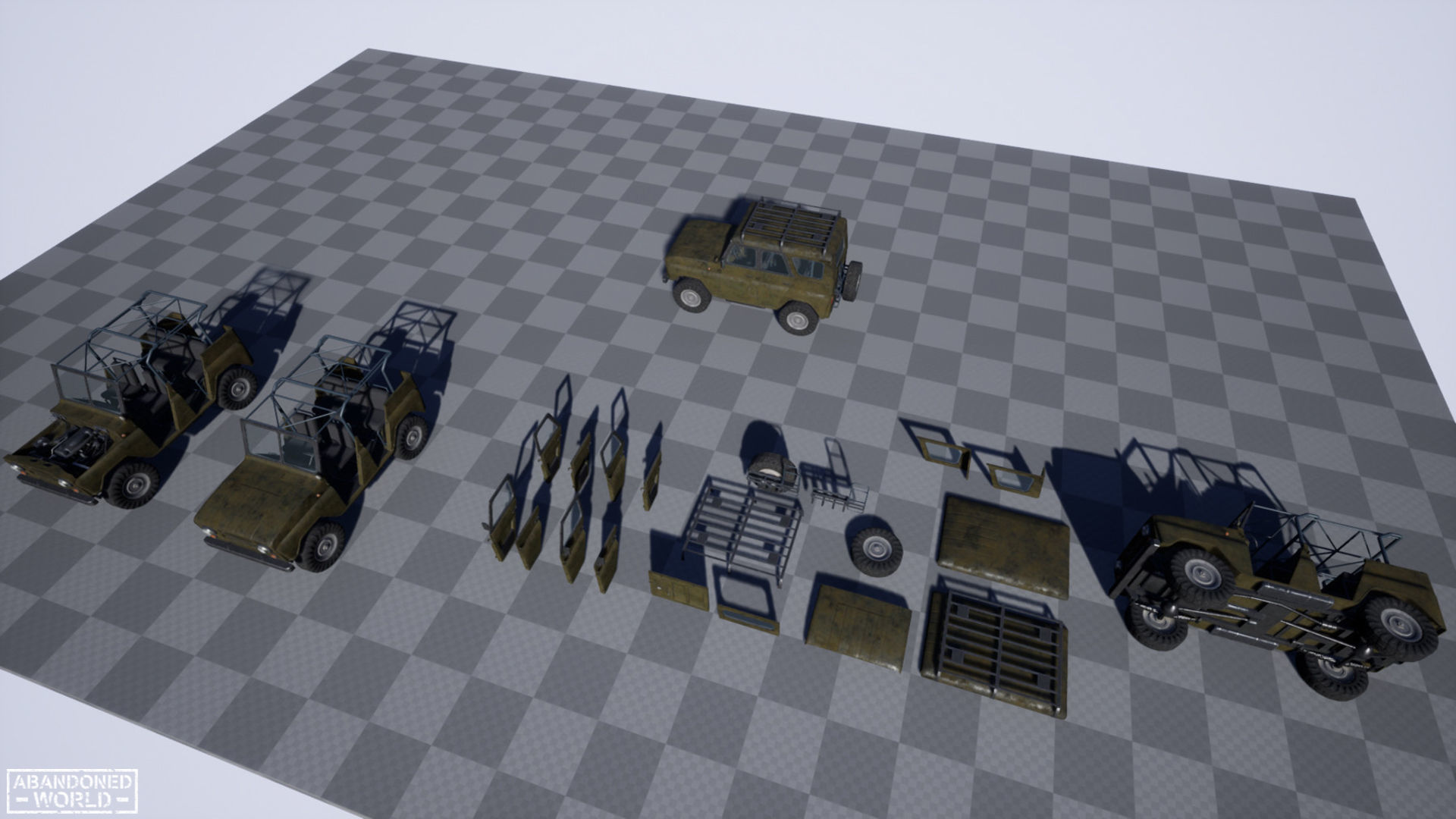 Modular Off-Road Vehicle Low-poly 3D model_33