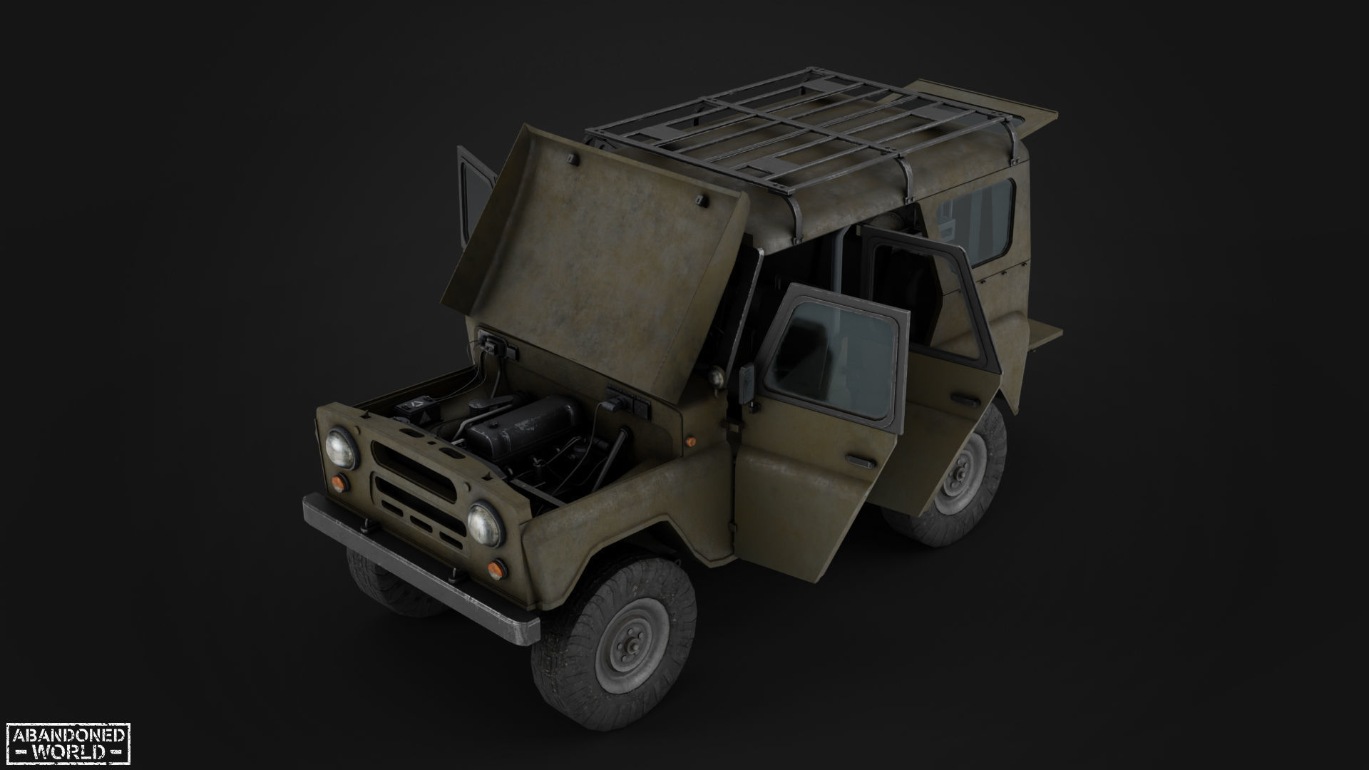 Modular Off-Road Vehicle Low-poly 3D model_22