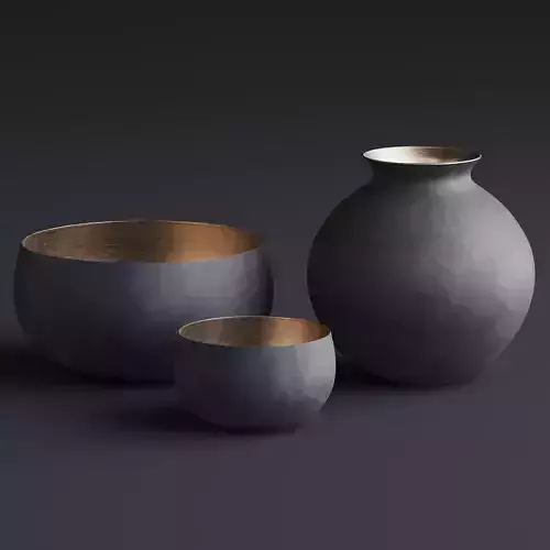 RH  Matte Black  Brass Vessel - Bowl 3D model