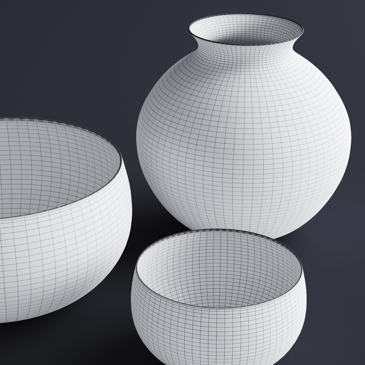 RH  Matte Black  Brass Vessel - Bowl 3D model_2