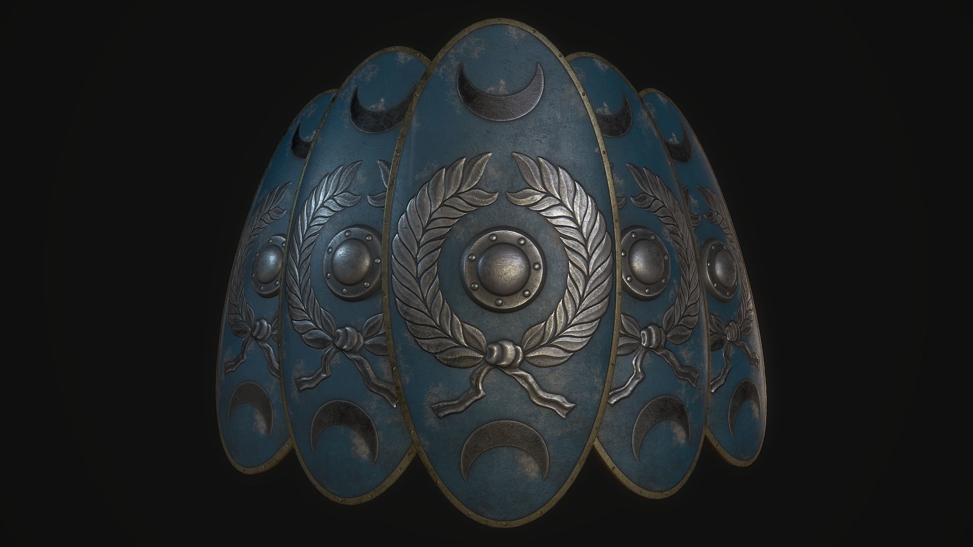 Cetratus shield Low-poly 3D model_8