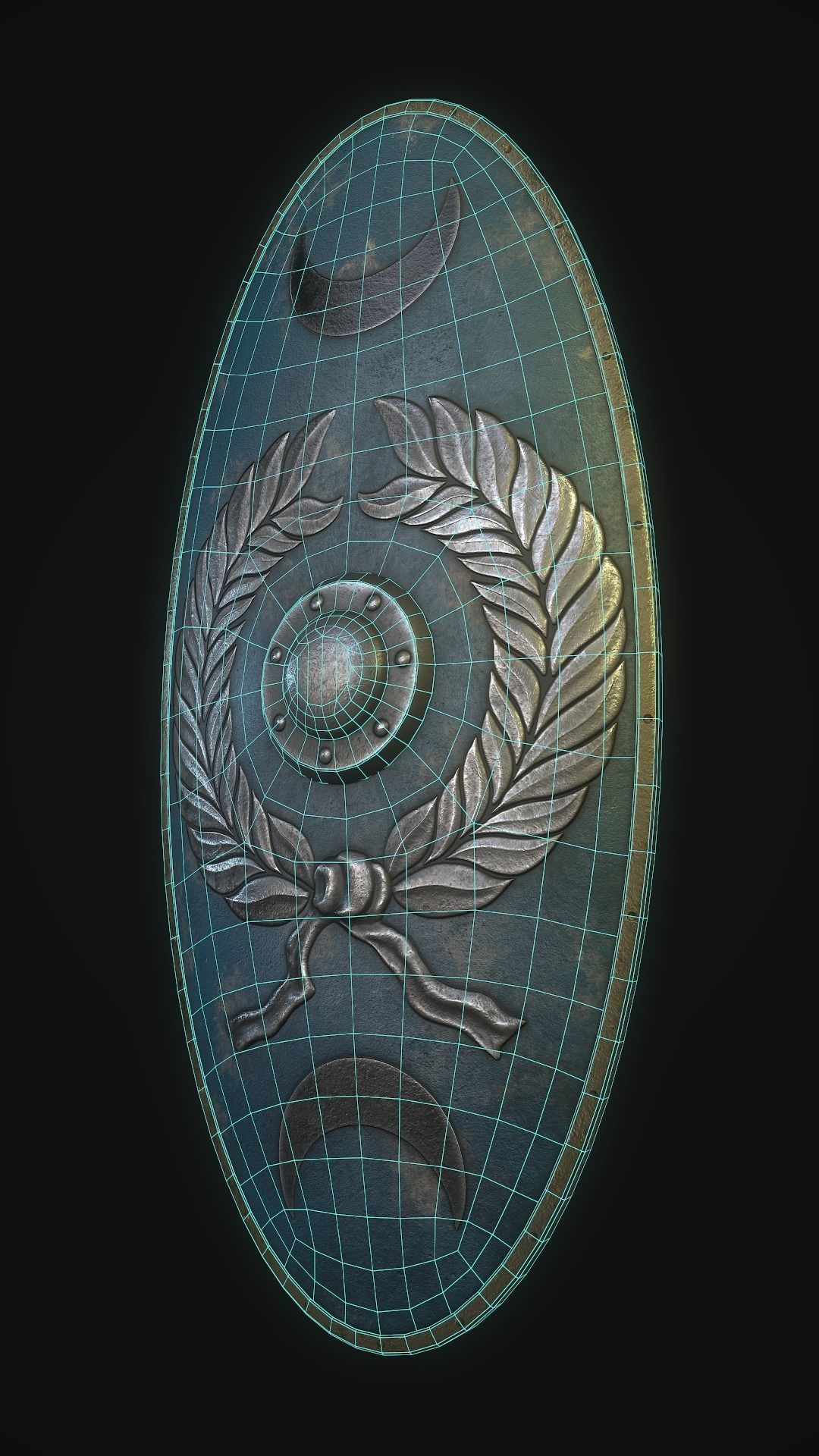 Cetratus shield Low-poly 3D model_2