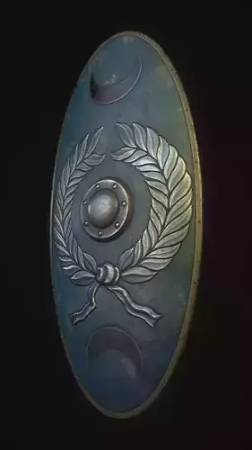 Cetratus shield Low-poly 3D model