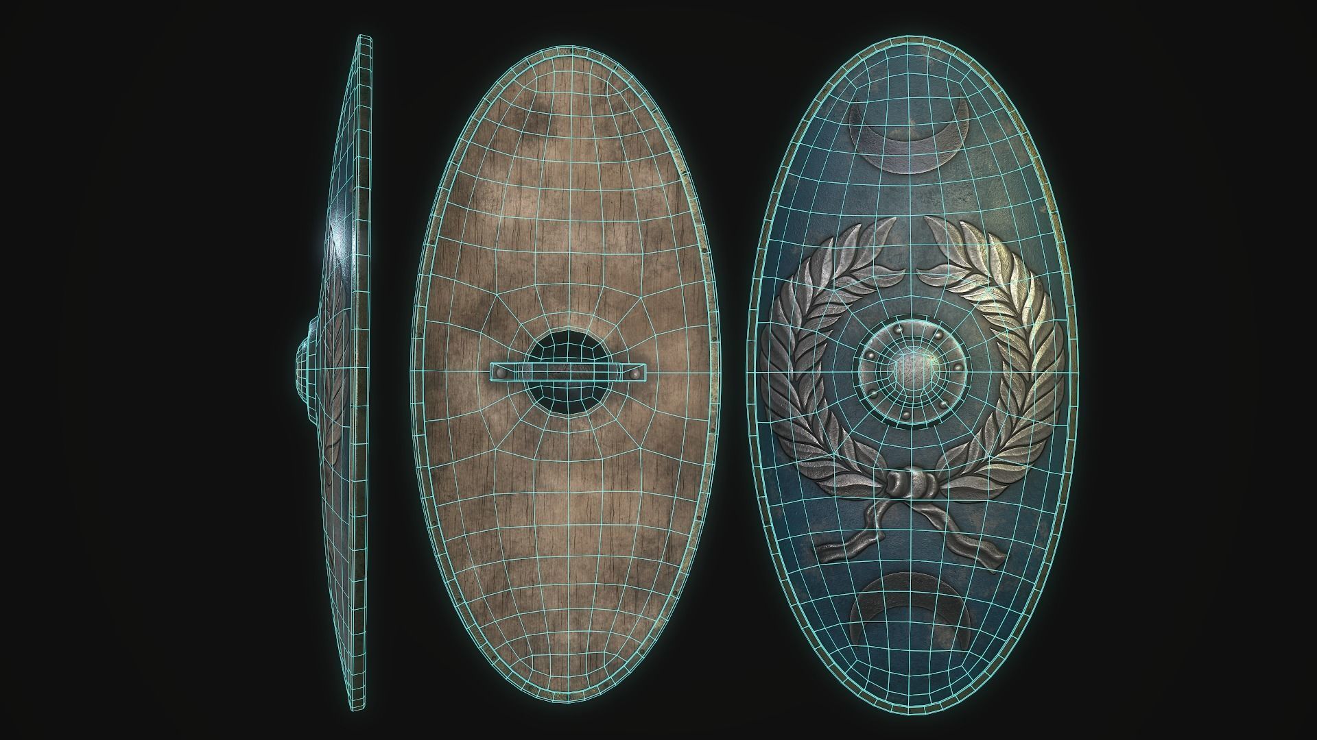 Cetratus shield Low-poly 3D model_7