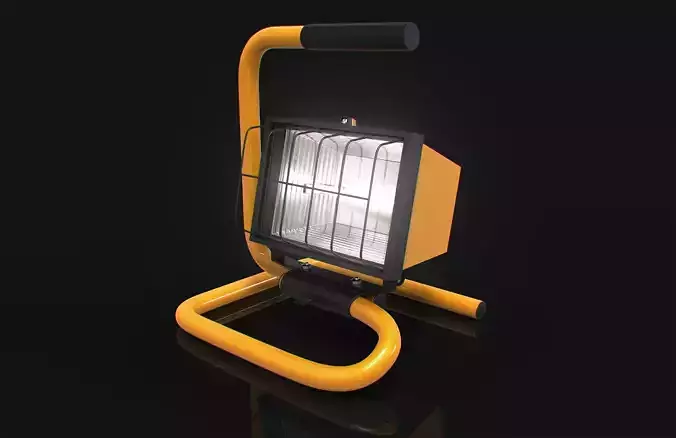 Small Halogen Work Light 3D Model 3D model