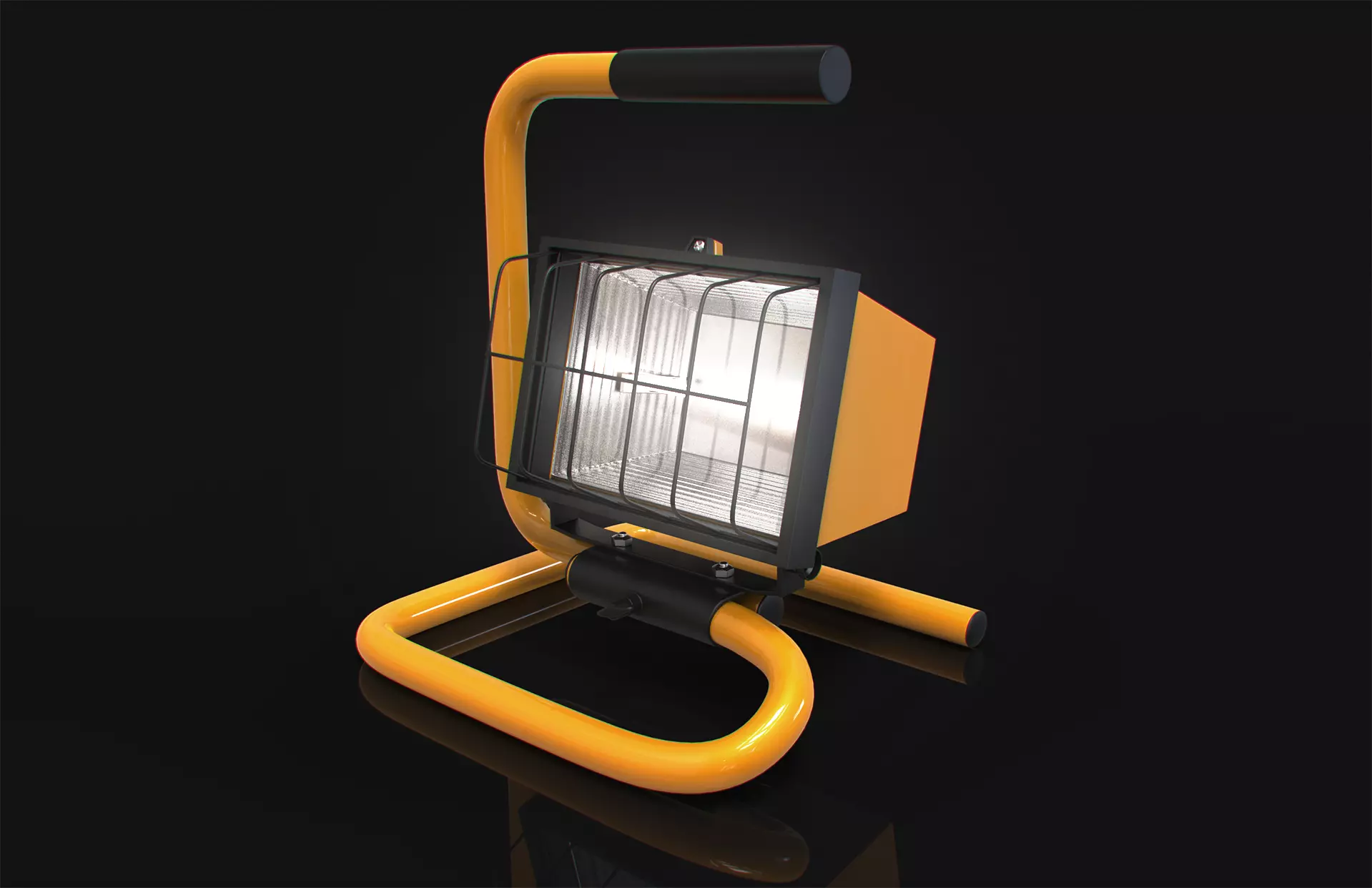 Small Halogen Work Light 3D Model 3D model_0