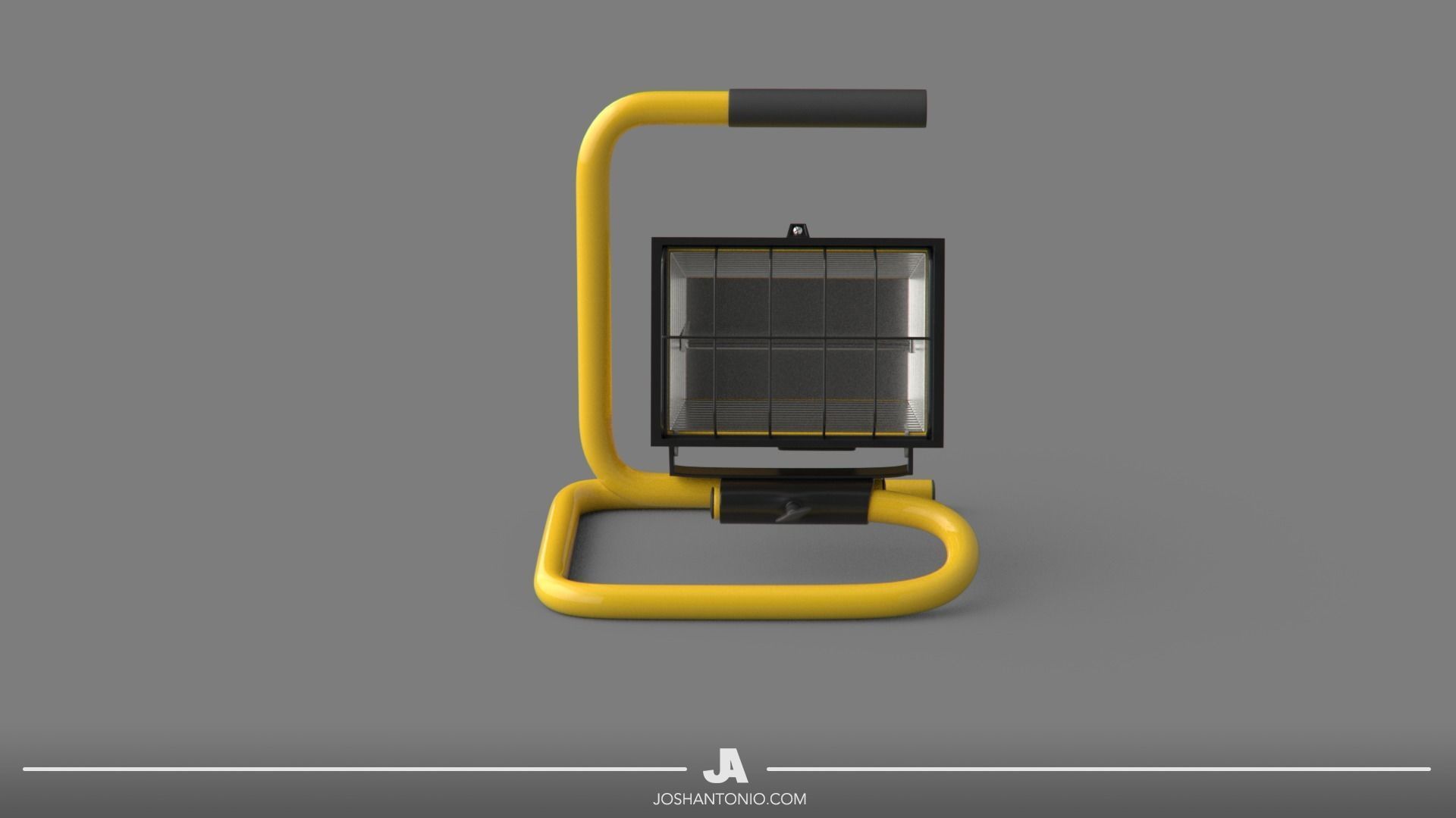 Small Halogen Work Light 3D Model 3D model_1