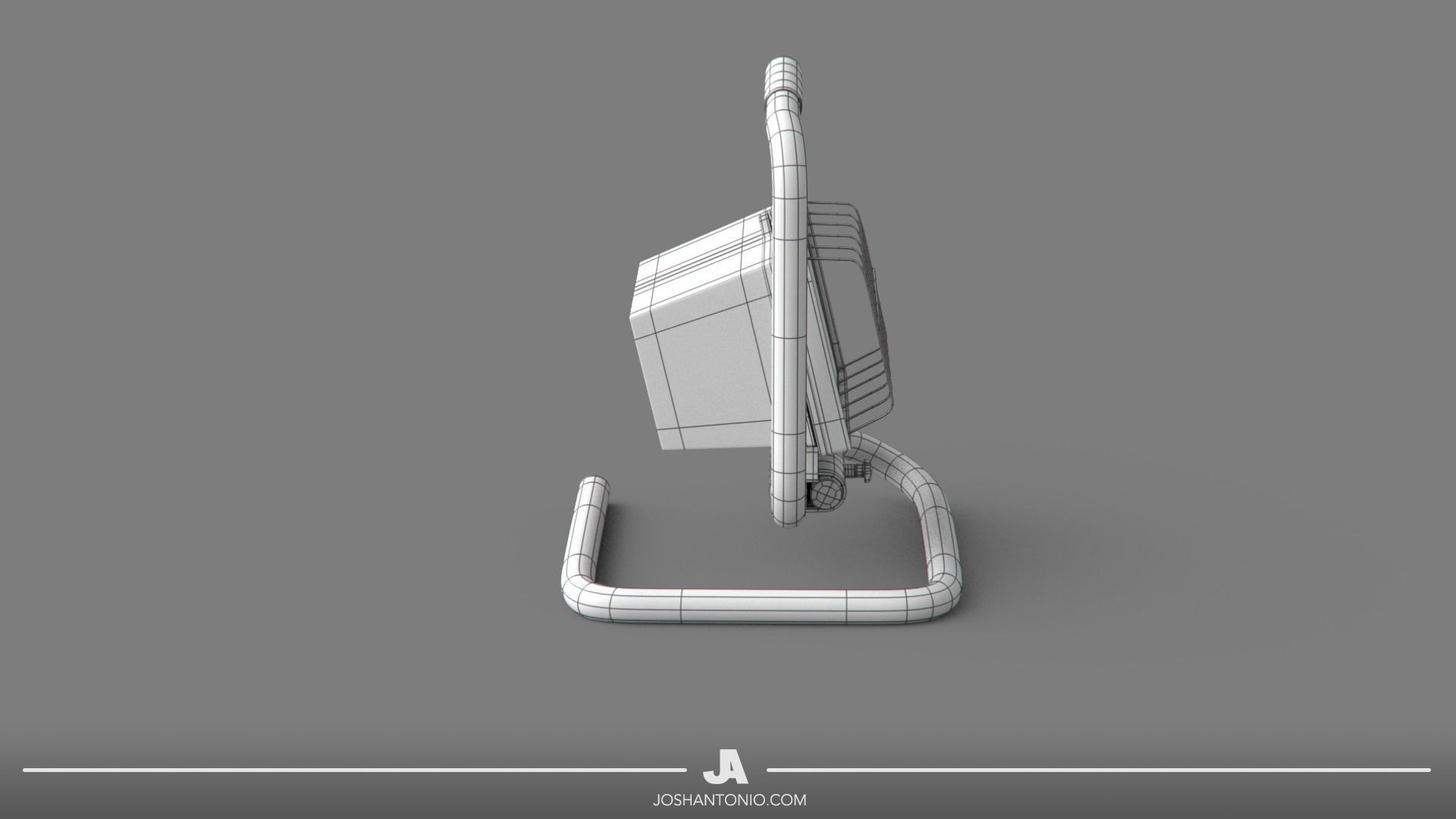 Small Halogen Work Light 3D Model 3D model_4
