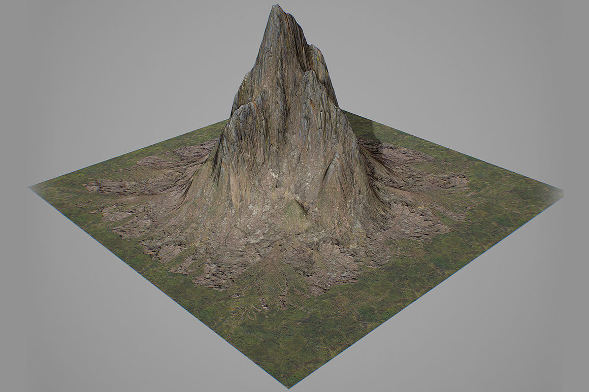 Mountains Kitbash Low-poly 3D model_1